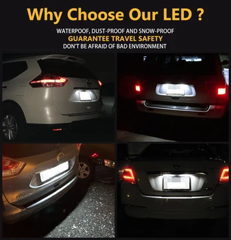 2 ks Auto LED Licenčné Číslo Doska Svetlo Svetlá Na Nissan X-Trail T32 Maximá Rogue NV1500 NV2500 NV3500 Murano Altima