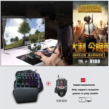 Mini Prenosné Jednou Rukou Mechanical Gaming Keyboard RGB Podsvietenie Prenosný Mini Herné Klávesnice Herný ovládač Periférnych zariadení
