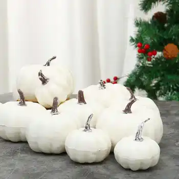 12Pcs/set DIY Falošné Ovocie Ornament Halloween Biele Umelé Tekvica Úrody Jeseň Zber Vďakyvzdania Domova Rekvizity Strany