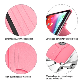 360 Stupňov Otáčanie PU Kože Flip Cover Prípade Roztomilé Mačky Na iPad 7. Generácie 10.2-v Pro 2019 Mini 5 Vzduchu 2 Prípad Šikovný Tablet