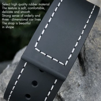 20 mm 22 mm Gumy Watch Strap Black Orange Sledovať Pásmo pre HuaWei GT2 Samsung Galaxy S3, Omega Seamaster Seiko Longines Náramok