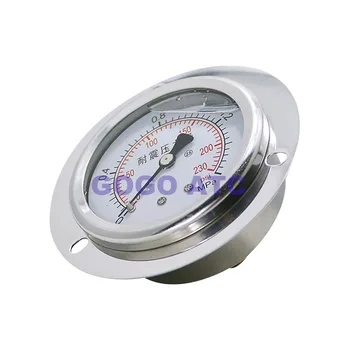 Axiálne band edge Seizmické tlakomer YN60ZT tlak Oleja / hydraulické / tlak vody / tlak vzduchu 0-1.6 MPA-60MPA rozchod