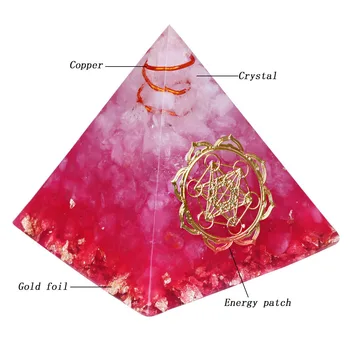Ružová Orion/Ogan Energie Pyramídy symbolizuje láska prináša šťastie živice dekorácie, remeselné orgone