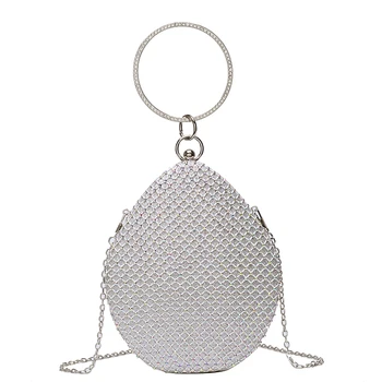 Kreatívne Egg Shell Diamantový Náramok Reťazca Večer Darčeková Taška 2021 Módne Dámy Messenger Taška Ženy Brašňa Luxusné Kabelky