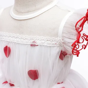 Dievčatá Šaty 2020-tenké Oblečenie Pre Deti Malé Lietajúce Rukávy Zabalené V Hrudi Princezná Šaty V Srdci Vyšívané Šaty