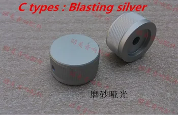 Silver black Priemer 30 mm výška 16 mm Všetky hliníkové pevné audio zosilňovač gombík Hlasitosti potenciometer gombík