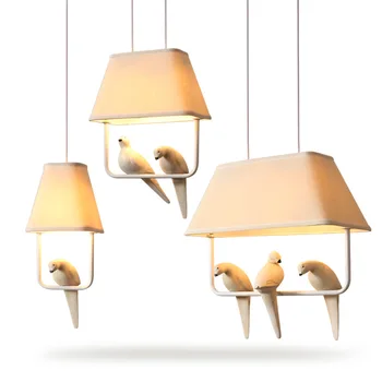 Kreatívne Handričkou umenie vták LED prívesok svetlá pre deti miestnosti reštaurácia kuchyňa dekorácie, závesné lampy hotle lampa WJ42510