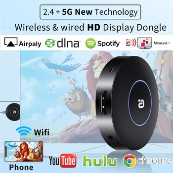 4K H. 265 2.4/5G Bezdrôtový Displej WiFi Dongle Prijímač HDMI TV Stick pre AnyCast Airplay DLNA Miracast káblové Sledovať Rovnakú Obrazovku