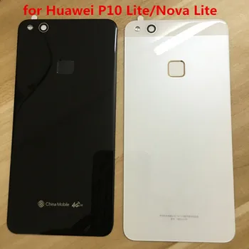Pre Huawei P10 Lite/Nova Lite Kryt Batérie Späť Sklo Zadných Dverí Bývanie Prípade + s Odtlačkov prstov pre Huawei P10 Lite