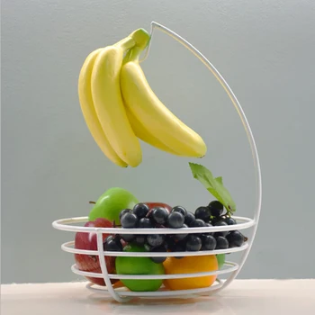 Praktický Stolový Kovové Ovocný Kôš Odnímateľný Banán Vešiak Skladovanie Držiteľa Háčik Kuchynský Riad Kov Ovocný Kôš