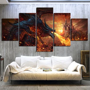 5 Kus Fantasy Art Obrazy Krídla Smrti Plagát Plagát Plagát Hry, Obrázky na Stenu Umenie pre Domova Obývacej Miestnosti Dekorácie