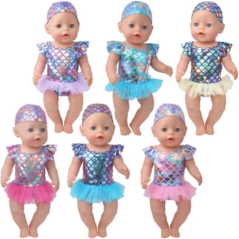 43 cm bábiky baby Oblečenie, plavky, lesklý plavky šaty Americkej novorodenca sukne Baby hračky fit 18-palcové Dievčatá bábiky f883