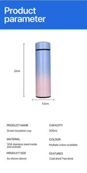 Vákuové Nerezové Termosky Inteligentné Zobrazenie Teploty Vody Fľašu Cestovanie Šport Domov Fľašu S Vodou Kávu, Pohár Mlieka