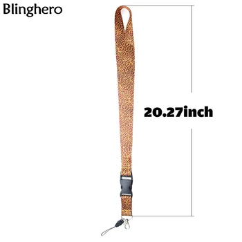 10pcs/veľa Blinghero ozdobná šnúrka na uniforme ID Odznak Držiteľ Leopard Tlač Lano s karabínou na kľúče Keychain Whistle Pohode Telefón Krku Popruhy BH0600