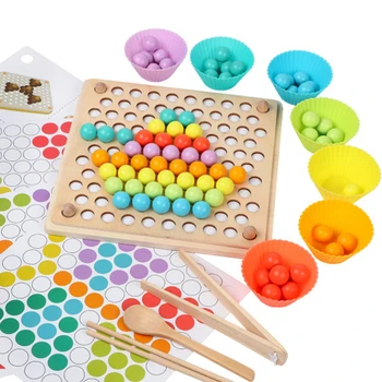 Farebné Triedenie Hračiek Dieťa Montessori Vzdelávacích Drevené Hračky pre Deti Matematiku Počítanie Hry Deti Dreva Klip Korálky Hračiek