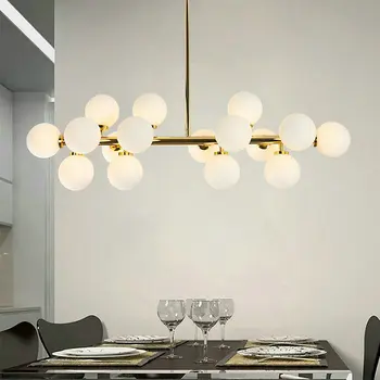 Nordic Black Gold Luxusné Lesk LED Luster so Sklom Okrúhle Tienidlo pre Spálne, Obývacia Jedáleň Kaviareň, Krytý deco Svetlo
