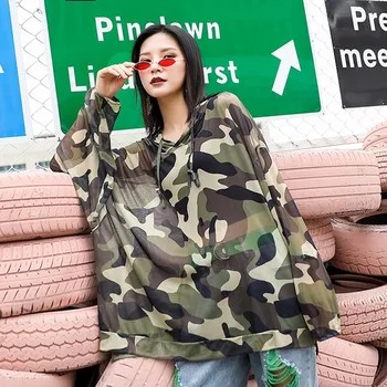 Max LuLu 2019 Lete Luxusné Kórejský Dámy Kamufláž Streetwear Ženy Punk S Kapucňou Mikiny Bežné Overszied Sexy Oka, Mikiny