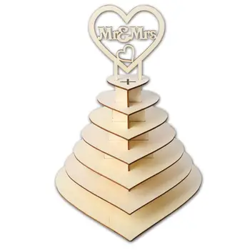7 Úrovní Srdce Tvar Prispôsobený Mr & Mrs Ferrero Rocher Pyramídy Svadobné Čokoláda Dezert Candy Displej Stojan