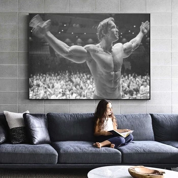 Kulturistika Plátno na Maľovanie Fitness Inšpiratívne Plagáty a Tlačí na Steny Umenie Schwarzenegger pre Obývacia Izba Domova Cuadros