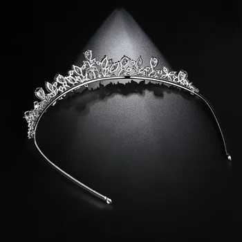 LUOTEEMI Luxusné Svadobné Svadobné Crystal Tiara Korún Princezná, Kráľovná Sprievod Jasné, CZ Šperky hlavový most Svadobné Doplnky do Vlasov