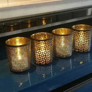 Jednoduché, Moderné Vonkajšie Black Nei Jin Geometrické Línie Sklo Candleholder Romantickú Večeru Pri Sviečkach Banquet Dekorácie Poslal Sviečky