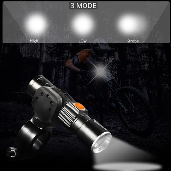 TRLIFE 3 in1 Bicykel Bicykel Svetlo S zadné svetlo Nastaviť 400lumen USB nabíjateľné Nepremokavé Zoom predné svetlo Zadné svetlo MTB Svetlo na Bicykel