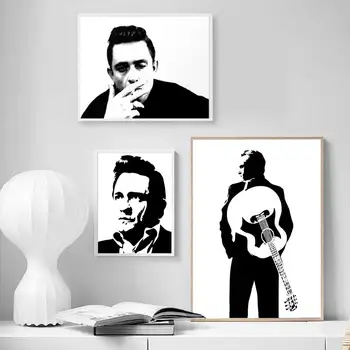 Johnny Cash Plagát Rocková skupina Star Plagáty a Vytlačí Wall Art Obraz na Plátne Maľovanie Na Obývacia Izba Domova