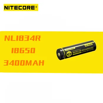 1 ks Nitecore NL1834R 3400mAh 3.6 V 12.24 Wh Micro-USB Nabíjateľná Li-on Batéria Tlačidlo Top vysoká kvalita 18650 Chránené Batérie