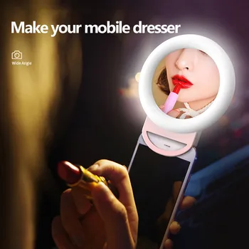 Univerzálne LED Selfie Krúžok Vyplniť Svetla Stmievateľné Mobile Clip Led Krúžok Lampa Fotografie Pre make-up Video Live Aro De Luz Para Celula