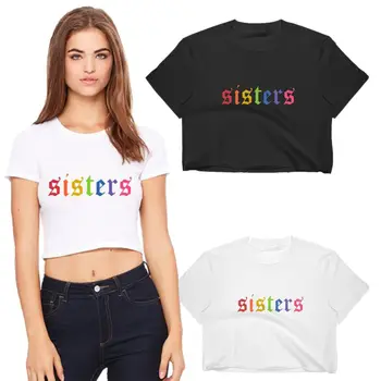 James Charles T-Shirt Tlač Sestry Topy Ženy Lete Harajuku Vysokej Kvality Krátky Rukáv Vystavení Pupok Tričko Dámske Sestry Čaj