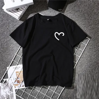 Kórejské Ženy T-Shirt Harajuku Femme tričká Krátky Rukáv Pol Láska Tlačených Topy Tee T-shirts 2020 Poleras Mujer Camisetas F821