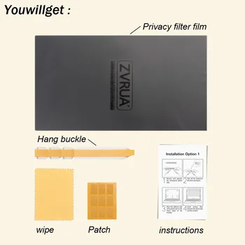 15.6 palce (344mm*194mm) Privacy Filter Pre 16:9 Notebook Notebook Anti-glare Screen protector Ochranná fólia