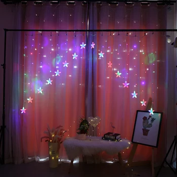 2,5 M AC220V Vianočné Osvetlenie Romantické Rozprávky Star LED Záves String Osvetlenie pre Domácnosti, Spálne, Svadobné Party Dekorácie Garland