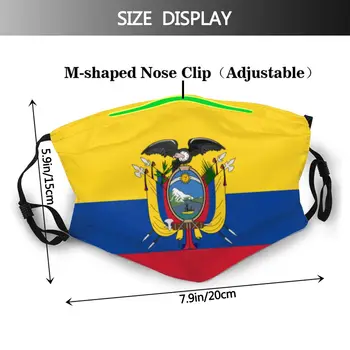 Ekvádor Vlajka Non-Jednorazové Úst Tvár Masku s filtrom Prachu Maska, ochranný Kryt Respirátor Úst Utlmiť