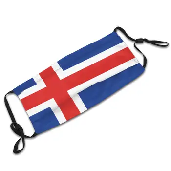 Island Vlajka Opakovane Trendy Úst Tvár Masku s filtrom Vetru odolný proti otrasom, prachu Polyester ochranný Kryt Respirátor pre Mužov, Ženy