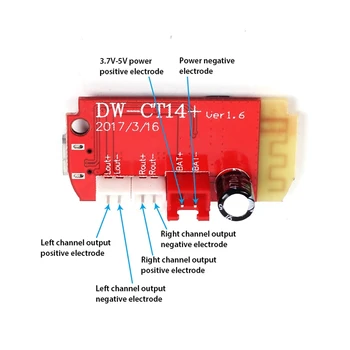 Ct14 Micro-4.2 Stereo Zosilňovač Doska Modul Bluetooth 5Vf 5 W + 5 W Mini S Nabíjací Port Pre Zvukové Pole Pomaly opätovné zmontovanie