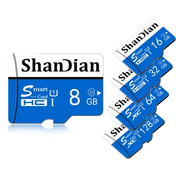 SHANDIAN NOVÉ Originál Plnej veľkosti Reálne kapacity sd karty 4G 8G 16 G 32 G 64GB 128 GB SD Kartu, Pamäťovú Kartu zadarmo maloobchodných balíkov