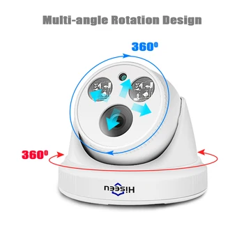 5MP kvalite 1080P 4MP POE IP Kamera H. 265 Audio Dome Kamera ONVIF Detekcia Pohybu Pre PoE NVR Aplikácii Zobraziť Hiseeu