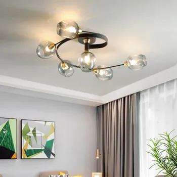 Nordic minimalistický x izba, obývacia izba sklo, stropná lampa výtvarné umenie teplé, spálne, jedáleň, bar dekorácie svetla fixrtures