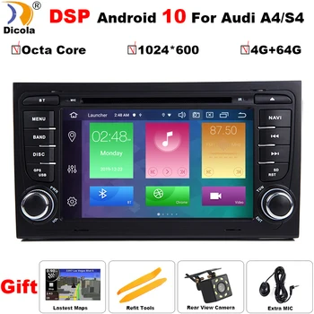 PX5 4+64 G Android 10.0 DSP 2 din autorádia Multimediálny Prehrávač Videa Pre Audi A4 B6 S4 RS4 B7 SEAT Exeo Navigácie GPS 2din DVD