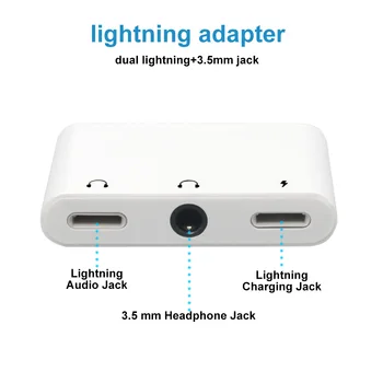 Lightning konektor 3, 5 mm jack Adaptér pre Apple iphone Aux lightning Slúchadlá Splitter DC3.5 Audio Adaptér pre iphone7/8/9/X/11