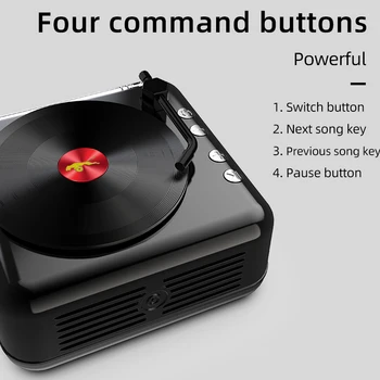 Boombox Rádio Vintage Bluetooth Reproduktorov 5.0 S Simulovať Otočiť CD, FM Rádio Anténa Podpora TF Kariet AUX