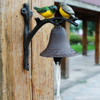 Kovaného Železa Zvonček Liatiny Strane Zvony Retro Dve Malé Vtáky Modelovanie Zvonček