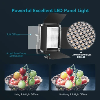 Neewer Advanced 2.4 G 660 LED Video Svetlo, Stmievateľné Bi-Color LED Panel a 2,4 G Bezdrôtové Diaľkové pre Portrétnej Fotografie Produktu