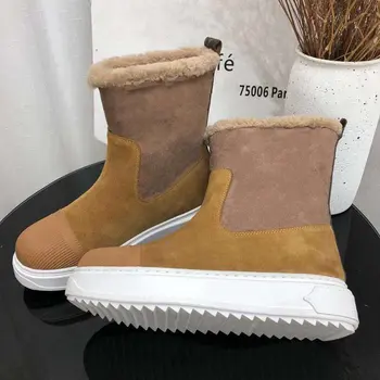 2020 zimné nové luxusné značky žien slip-on vlna snehu topánky protišmyková obuv