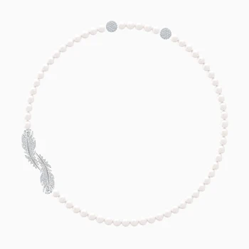2020 Módne Šperky SWA Nový KRÁSNY NÁHRDELNÍK Krásne Trendy Pierko Crystal Pearl Crystal Ženské Romantické Šperky Darček