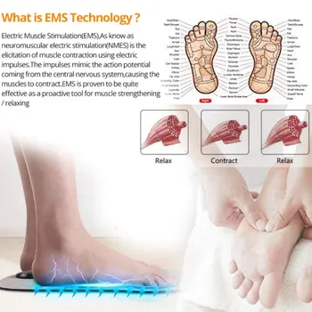 Elektrické EMS Nohy Masér Pad Nohy Svalový Stimulátor Foot Masáž Mat Zlepšenie Krvného Obehu a Zmiernenie Bolesti, Bolesti, zdravotníckej Starostlivosti