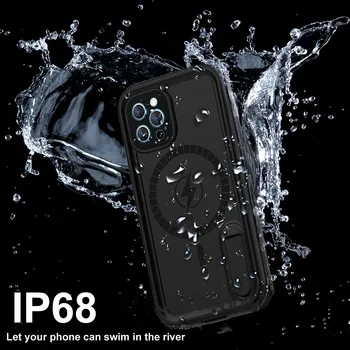 Vodotesný IP68 telefón puzdro pre iPhone 12 pro max prípade Potápanie pod vodou pre iPhone 12 mini Mag bezpečné magnetické Shockproof kryt