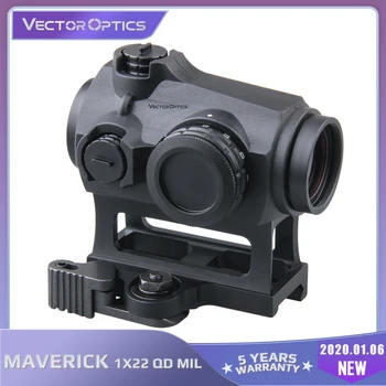 Vektor Optika Maverick 1x22 MIL Red Dot Povzdych Lov Collimator Reflex Rozsah QD 21 mm Hodí AR .223 7.62 mm Brokovnice 12ga & Airsoft