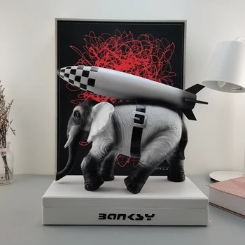 Banksy slon Umenie Sochárstvo Živice Plavidlá, Domáce Dekorácie Vianočné Luxusné Darčekové figúrka ornament